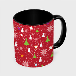 Кружка 3D Red new year, цвет: 3D-белый + черный
