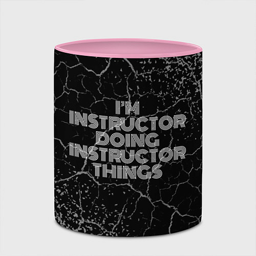 Кружка цветная Im instructor doing instructor things: на темном / 3D-Белый + розовый – фото 2