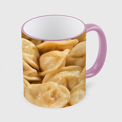 Кружка 3D Пельмени, цвет: 3D-розовый кант