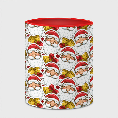Кружка цветная Новогодний Дед Мороз / 3D-Белый + красный – фото 2