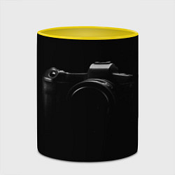 Кружка 3D Силуэт фотокамеры, цвет: 3D-белый + желтый — фото 2