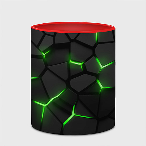 Кружка цветная Green neon steel / 3D-Белый + красный – фото 2