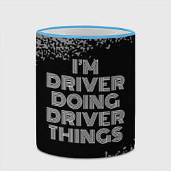 Кружка 3D Im driver doing driver things: на темном, цвет: 3D-небесно-голубой кант — фото 2
