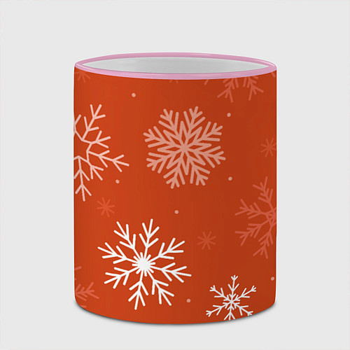 Кружка цветная Orange snow / 3D-Розовый кант – фото 2