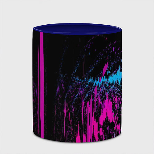 Кружка цветная Фиолетовые линии и нейроны / 3D-Белый + синий – фото 2