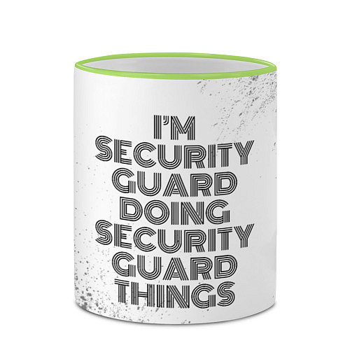 Кружка цветная Im doing security guard things: на светлом / 3D-Светло-зеленый кант – фото 2