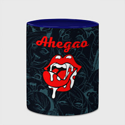 Кружка 3D Ахегао рот -ahegao lips, цвет: 3D-белый + синий — фото 2