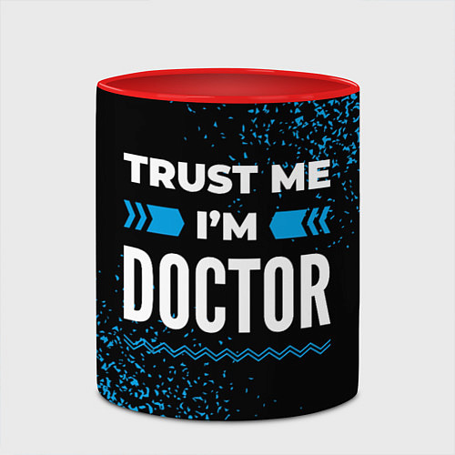 Кружка цветная Trust me Im doctor dark / 3D-Белый + красный – фото 2