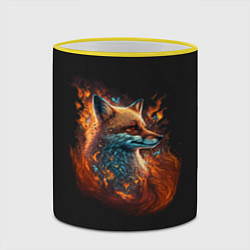Кружка 3D Огненная лиса, цвет: 3D-желтый кант — фото 2