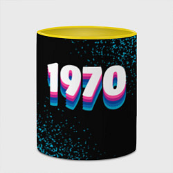 Кружка 3D Made in 1970: vintage art, цвет: 3D-белый + желтый — фото 2
