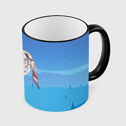 Кружка 3D Кролик из мозаики, цвет: 3D-черный кант