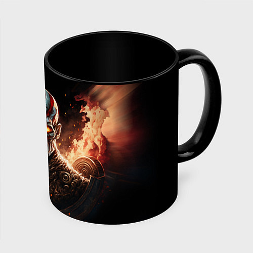 Кружка цветная God of War life and dead / 3D-Белый + черный – фото 1