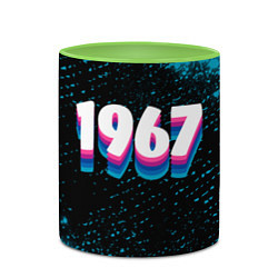 Кружка 3D Made in 1967: vintage art, цвет: 3D-белый + светло-зеленый — фото 2