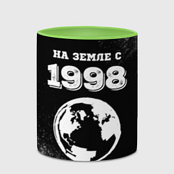 Кружка 3D На Земле с 1998: краска на темном, цвет: 3D-белый + светло-зеленый — фото 2