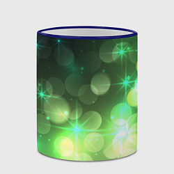 Кружка 3D Неоновый зеленый блеск и черный фон, цвет: 3D-синий кант — фото 2