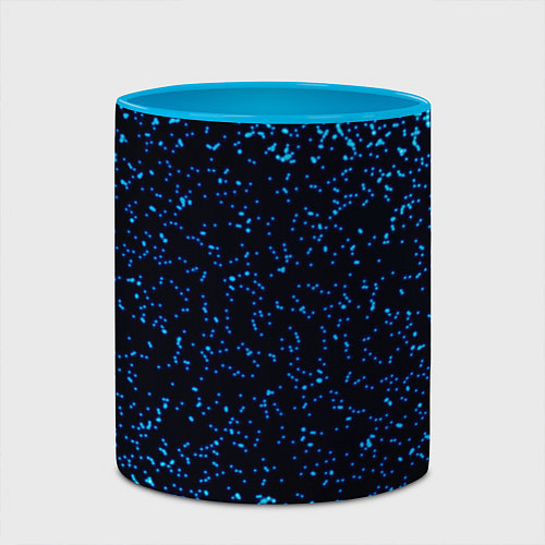 Кружка цветная Неоновый синий блеск на черном фоне / 3D-Белый + небесно-голубой – фото 2