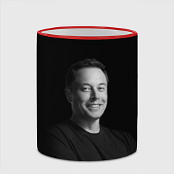 Кружка 3D Илон Маск, портрет, цвет: 3D-красный кант — фото 2
