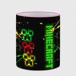 Кружка 3D Minecraft - неоновые логотипы, цвет: 3D-розовый кант — фото 2