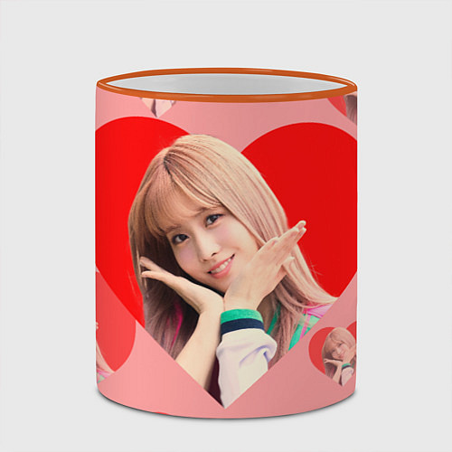 Кружка цветная Momo K - pop / 3D-Оранжевый кант – фото 2