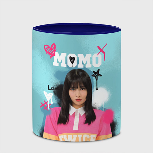 Кружка цветная K - pop Momo / 3D-Белый + синий – фото 2