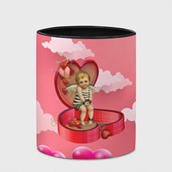 Кружка 3D Амур прикованный к сердцу, цвет: 3D-белый + черный — фото 2