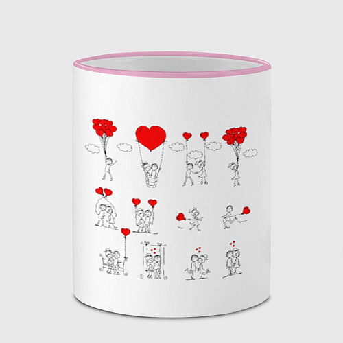 Кружка цветная Valentain Day / 3D-Розовый кант – фото 2