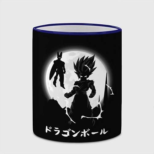 Кружка цветная Dragon Ball Гоку при луне / 3D-Синий кант – фото 2