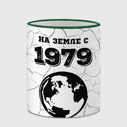 Кружка цветная На Земле с 1979: краска на светлом / 3D-Зеленый кант – фото 2