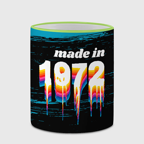Кружка цветная Made in 1972: liquid art / 3D-Светло-зеленый кант – фото 2