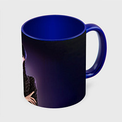 Кружка 3D Красивая Уэнсдэй, цвет: 3D-белый + синий