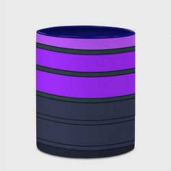 Кружка 3D Полосатый узор в серых и фиолетовых тонах, цвет: 3D-белый + синий — фото 2