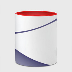 Кружка 3D Абстрактный белый и фиолетовый паттерн, цвет: 3D-белый + красный — фото 2