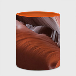 Кружка 3D Изогнутые натуральные стены цвета, цвет: 3D-белый + оранжевый — фото 2