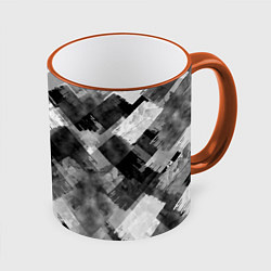 Кружка цветная Полоски белые и чёрные