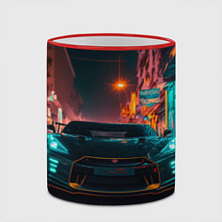 Кружка 3D GTR в ночном городе, цвет: 3D-красный кант — фото 2