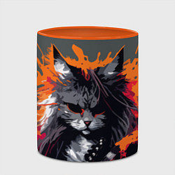 Кружка 3D Rocker Cat on a gray background - C-Cats collectio, цвет: 3D-белый + оранжевый — фото 2