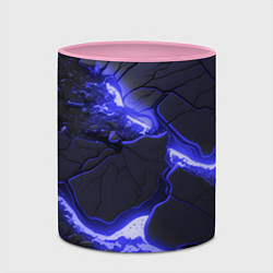 Кружка 3D Красивая синяя неоновая лава, цвет: 3D-белый + розовый — фото 2
