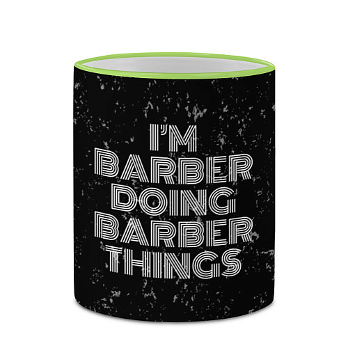 Кружка цветная Im barber doing barber things: на темном / 3D-Светло-зеленый кант – фото 2