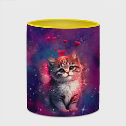 Кружка 3D Космически котенок, цвет: 3D-белый + желтый — фото 2