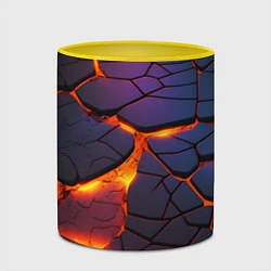 Кружка 3D Неоновая лава - течение, цвет: 3D-белый + желтый — фото 2
