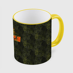 Кружка 3D Максим камуфляж, цвет: 3D-желтый кант