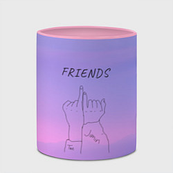 Кружка 3D Friends - Jimin and Taehyung BTS, цвет: 3D-белый + розовый — фото 2