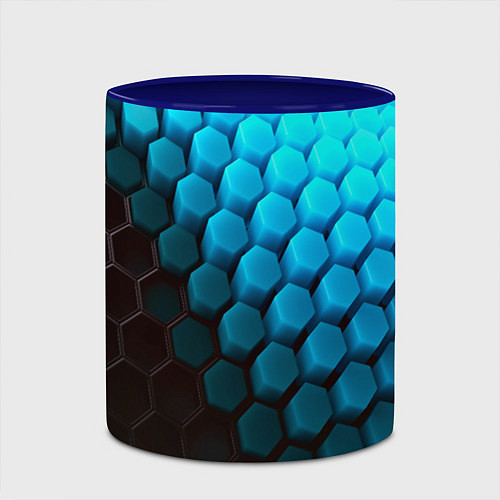 Кружка цветная Abstraction neon blue / 3D-Белый + синий – фото 2