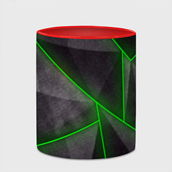 Кружка 3D Stripes Abstract green, цвет: 3D-белый + красный — фото 2