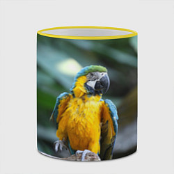 Кружка 3D Красавец попугай, цвет: 3D-желтый кант — фото 2