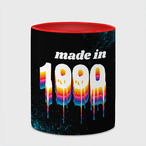 Кружка цветная Made in 1990: liquid art / 3D-Белый + красный – фото 2