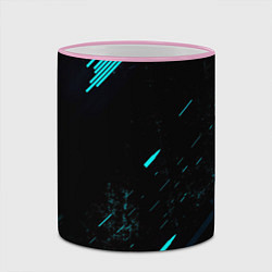Кружка 3D Abstraction Line blue, цвет: 3D-розовый кант — фото 2