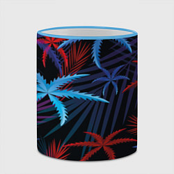 Кружка 3D Листья пальмы, цвет: 3D-небесно-голубой кант — фото 2