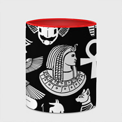 Кружка 3D Египетские знаки на черном фоне, цвет: 3D-белый + красный — фото 2