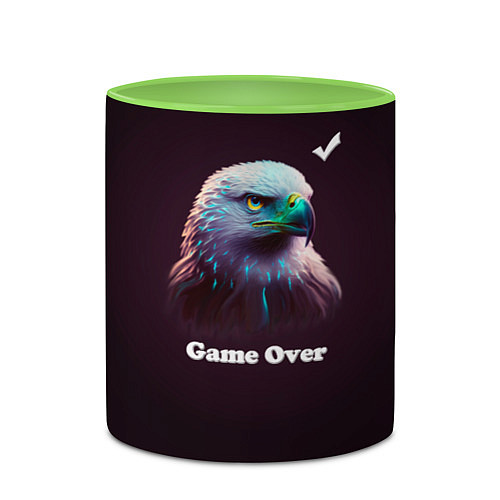 Кружка цветная Hawk-game over / 3D-Белый + светло-зеленый – фото 2